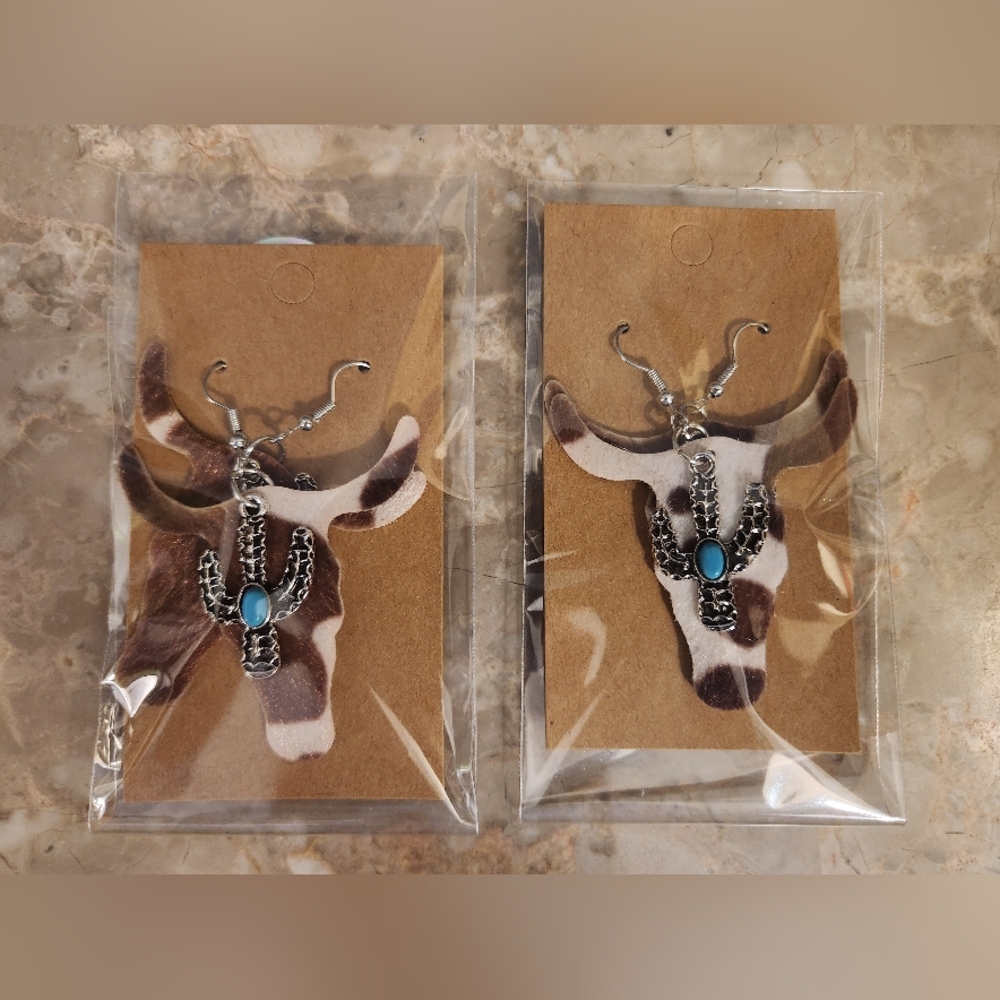 Bull Cactus Hardware Earrings Cowgirl